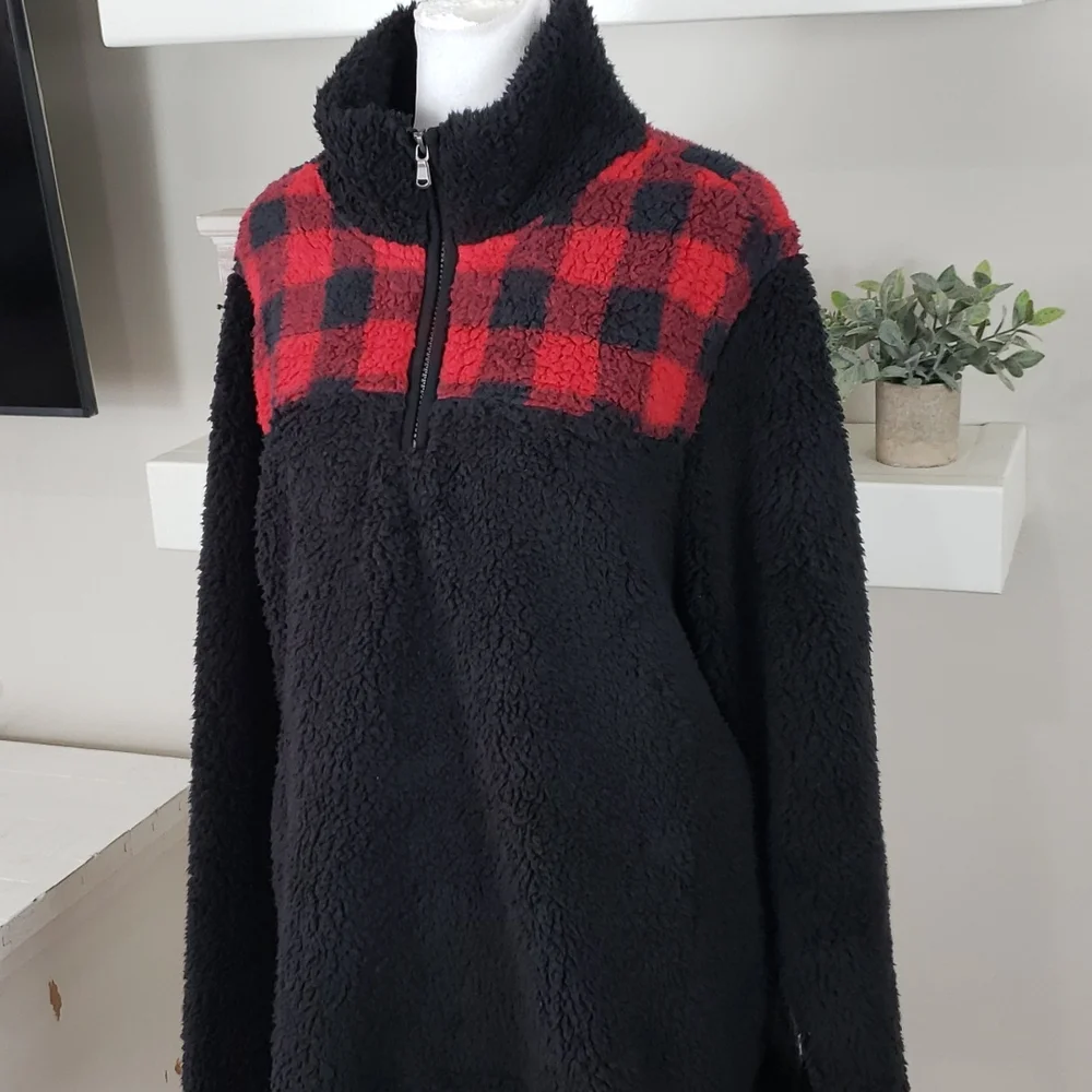 Sonoma Goods For Life Super Soft Sherpa Quarter-Zip Top NWT_5